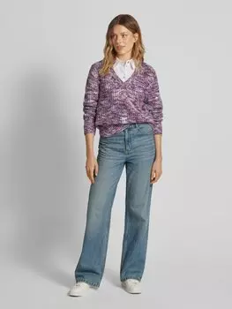 Вязаный свитер с V-образным вырезом модель «ДИРМА» Vila, фиолетовый