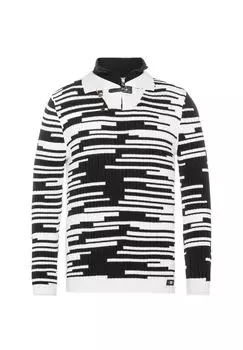 Вязаный свитер с великолепным узором по всей поверхности CIPO & BAXX, цвет White Black