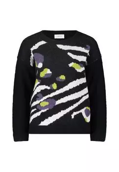 Вязаный свитер с воротником стойкой CARTOON, черный