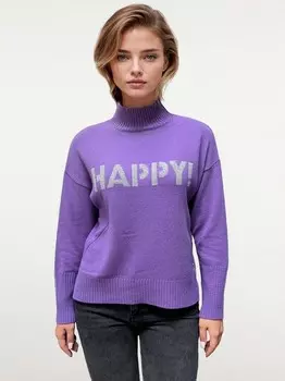 Вязаный свитер с воротником стойкой Frieda & Freddies, фиолетовый