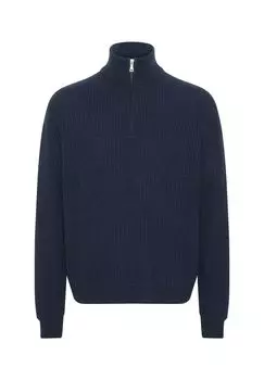 Вязаный свитер с воротником стойкой и молнией POLO SYLT, цвет Total Eclipse Melange