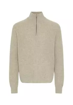 Вязаный свитер с воротником стойкой и молнией POLO SYLT, цвет Oxford Tan Melange