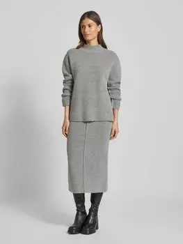 Вязаный свитер с воротником-стойкой модель «Тадита» Someday, светло-серый
