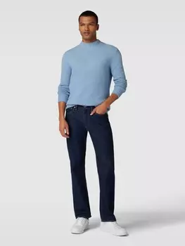 Вязаный свитер с воротником стойкой модель "ЗАЙЫН" Drykorn, голубой