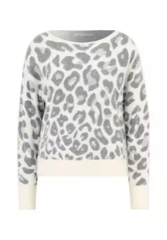 Вязаный свитер с вырезом лодочкой BETTY & CO, цвет Wei_/grau