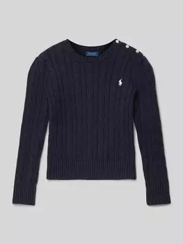 Вязаный свитер с вышитым логотипом Polo Ralph Lauren Kids