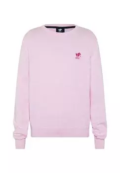 Вязаный свитер с вышивкой этикетки POLO SYLT, цвет Pink Lady