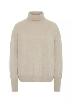 Вязаный свитер с высоким воротником POLO SYLT, цвет 15-1306m Oxford Tan Melange
