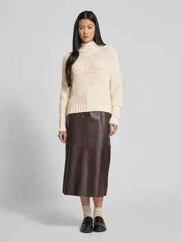 Вязаный свитер с высоким воротом Marc Cain, экрю