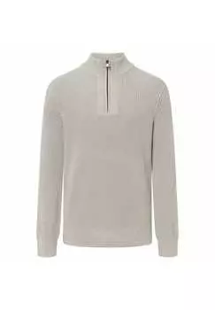 Вязаный свитер с застежкой-молнией Troyer - куртка Henrio Zip с воротником-стойкой и застежкой-молнией Joop! Jeans, серый