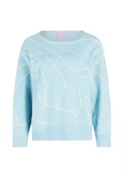 Вязаный свитер с жаккардом BETTY BARCLAY, цвет Patch Mint/beige