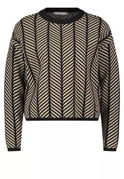 Вязаный свитер с жаккардом Betty & Co, черный