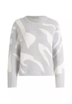 Вязаный свитер с жаккардом BETTY & CO, цвет Grau/wei_