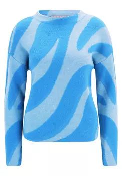 Вязаный свитер с жаккардом Betty & Co, синий