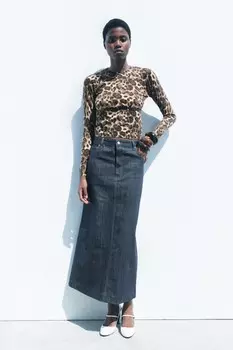 Вязаный свитер с животным принтом ZARA, цвет leopard
