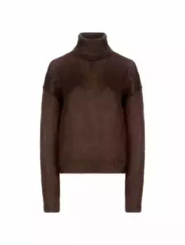 Вязаный свитер Saint Laurent, коричневый