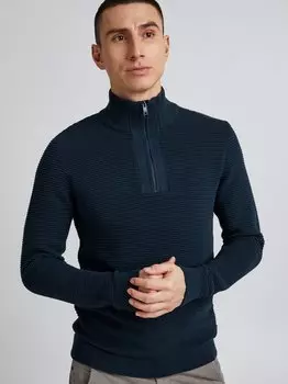 Вязаный свитер сдник Solid, синий