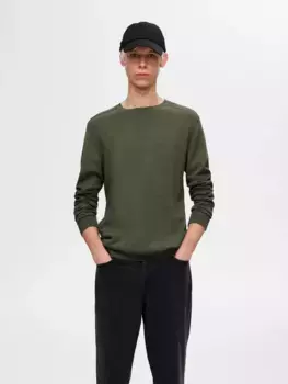Вязаный свитер SELECTED HOMME "SLHBERG CREW NECK NOOS", цвет Kalamata