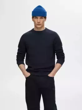 Вязаный свитер SELECTED HOMME "SLHROSS LS KNIT STRUCTURE CREW NECK NOOS", цвет Dark Sapphire