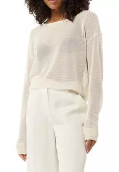 Вязаный свитер SEMITRANSPARENTER comma, бежевый
