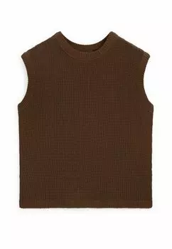 Вязаный свитер SLEEVELESS Massimo Dutti, цвет dark brown