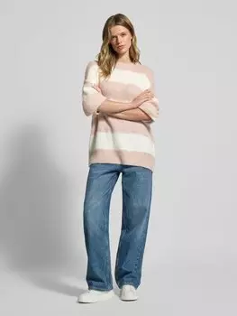 Вязаный свитер со спущенными плечами модель 'Slookis' Hugo Blue, светло-розовый