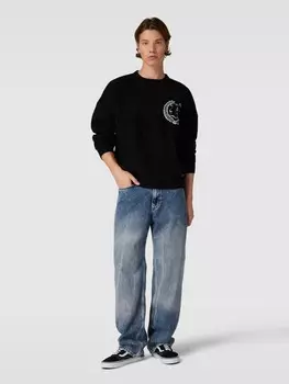 Вязаный свитер со спущенными плечами Review, черный