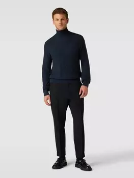 Вязаный свитер со структурным узором ARMANI EXCHANGE, темно-синий