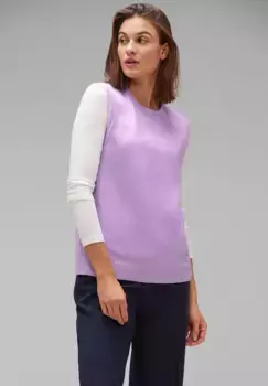 Вязаный свитер STREET ONE из эластичной смеси материалов, цвет Soft Pure Lilac Melange