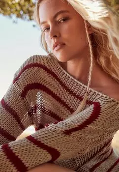 Вязаный свитер STRIPE STITCH REGULAR FIT Next, цвет neutral and red