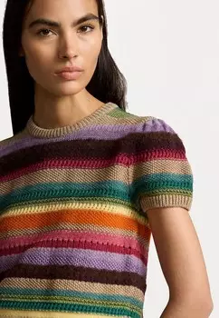 Вязаный свитер STRIPED SHORT-SLEEVE JUMPER Ralph Lauren, разноцветный