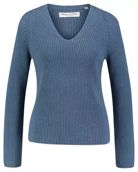 Вязаный свитер свободного кроя Marc O'Polo, синий