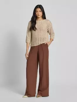 Вязаный свитер свободного кроя с отделкой пайетками s.Oliver BLACK LABEL, бежевый