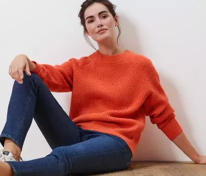 Вязаный свитер Tchibo, оранжевый
