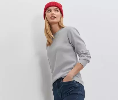 Вязаный свитер Tchibo, светло-серый