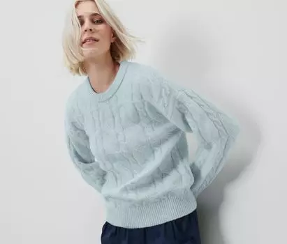 Вязаный свитер Tchibo, светло-синий