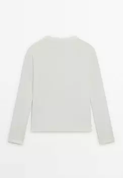 Вязаный свитер TEXTURE Massimo Dutti, белый