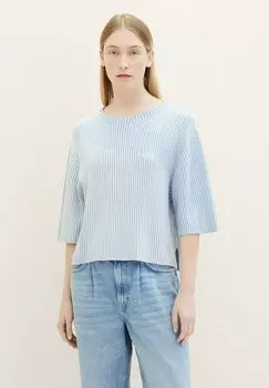 Вязаный свитер TOM TAILOR, цвет blue shades jacquard