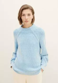 Вязаный свитер TOM TAILOR, цвет offwhite blue plaited rib