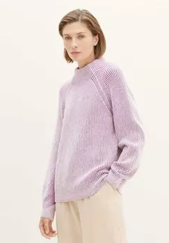 Вязаный свитер TOM TAILOR, цвет offwhite mauve plaited rib