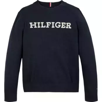 Вязаный свитер Tommy Hilfiger «MONOTYPE REGULAR SWEATER», малыш до 2 лет; с вышитым логотипом, цвет desert sky