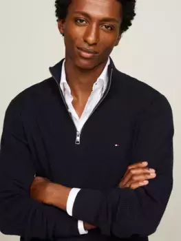 Вязаный свитер Tommy Hilfiger "REFINED STRUCTURE ZIP MOCK", цвет Desert Sky