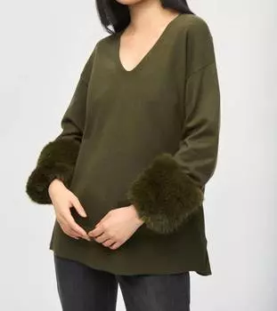 Вязаный свитер-туника цвета игуаны Joseph Ribkoff, цвет iguana