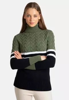 Вязаный свитер TURTLE NECK Jacey Quinn, цвет green ecru navy