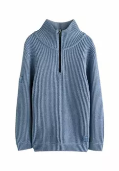 Вязаный свитер UTILITY ZIP NECK, REGULAR FIT Next, синий