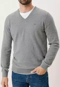 Вязаный свитер V-AUSSCHNITT DIVERSE FARBEN s.Oliver, цвет grau melange