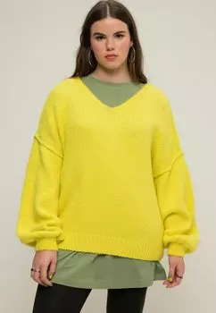 Вязаный свитер V-HALS WIJDE Studio Untold, цвет lichtgeel