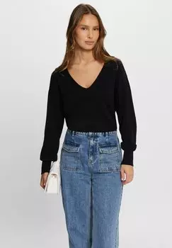 Вязаный свитер V-NECK AND LONG SLEEVES Morgan, цвет marine