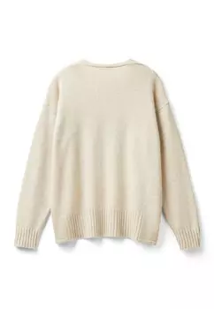 Вязаный свитер V-NECK BLEND. United Colors of Benetton, бежевый