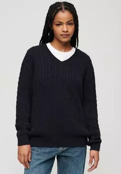 Вязаный свитер V NECK CABLE Superdry, цвет eclipse navy